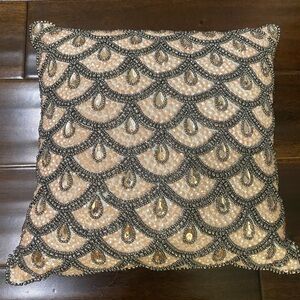 Elegant Beaded Accent Pillow